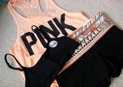 pink workout outfit